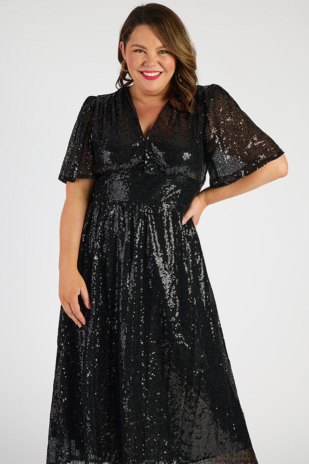 Tamie Black Party Sequins Dress – Little Party Dress