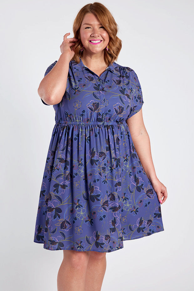 Jenny Crepe Electric Bloom Dress – Little Party Dress