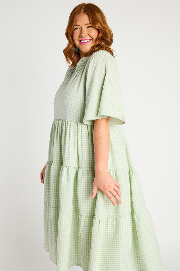 Green on sale gingham dress