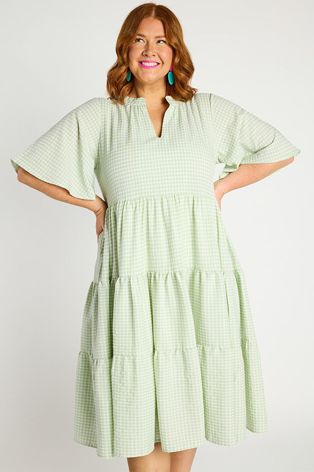 Birdie Gingham Green Dress – Little Party Dress