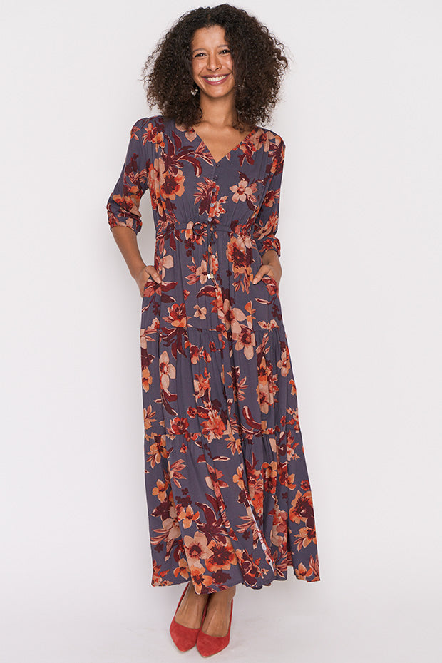 Adeline Wall Flower Maxi Dress – Little Party Dress