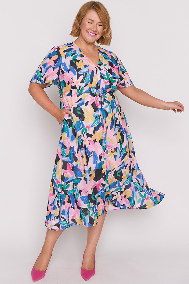 Kristina Colour Block Garden Dress – Little Party Dress