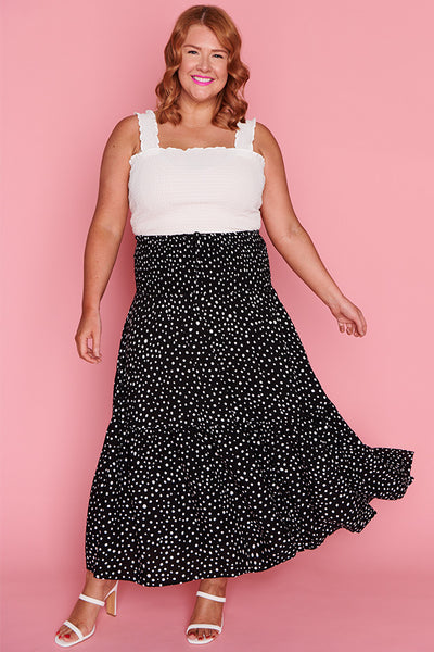 Willy Black Irregular Spot Skirt Little Party Dress