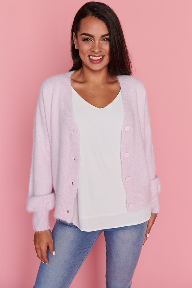 Fluffy Soft Pink Cardi – Little Party Dress