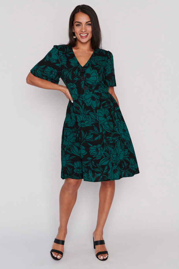 Leesa Midnight Green Dress Little Party Dress