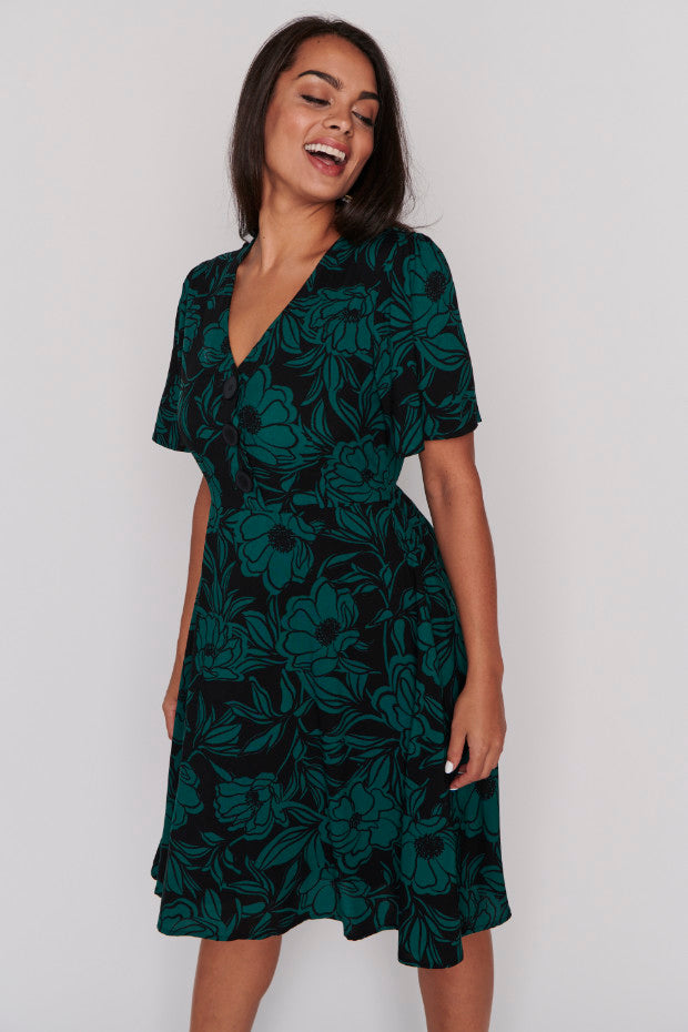Leesa Midnight Green Dress – Little Party Dress